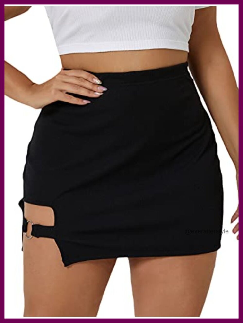 Plus Size Cut Out Bodycon Mini Skirt Stretchy Polyester Spandex